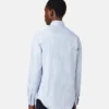 Stripet slim fit-skjorte i bomullspoplin