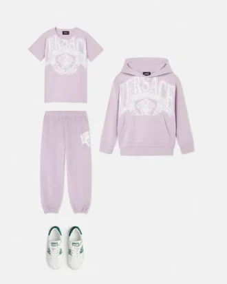 Sweatpants i bomullsjersey med trykk for barn