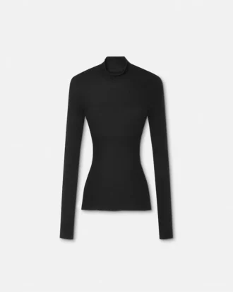 Tettsittende ribbestrikket topp i merinoull