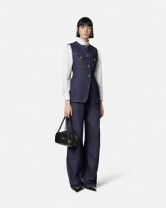 Tettsittende vest i denim