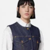 Tettsittende vest i denim