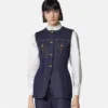 Tettsittende vest i denim