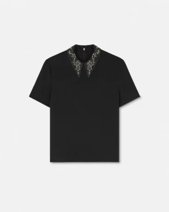Top med nitter i envers-satin